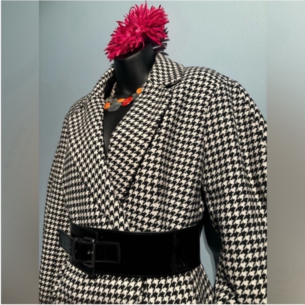 Anthropology Maeve Houndstooth Peplum Jacket size Medium - Picture 5 of 11